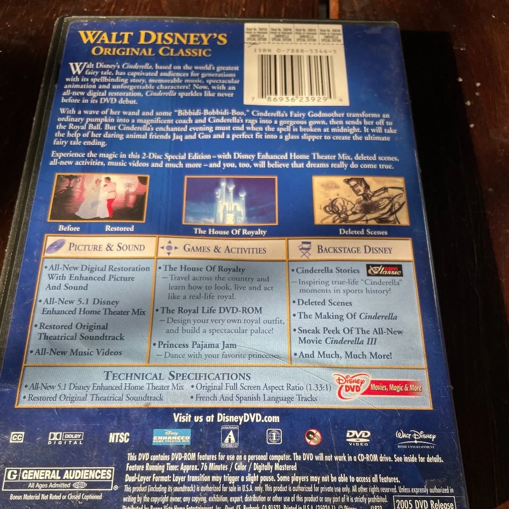 Disney Cinderella Platinum Special DVD - Picture 2 of 3